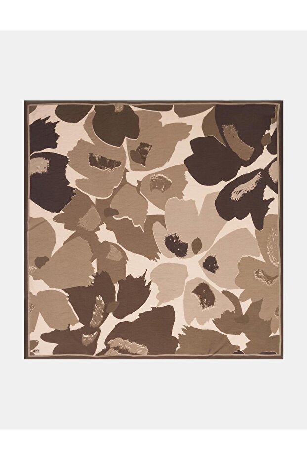 Leaf Pattern Viscose Scarf Soil - 1