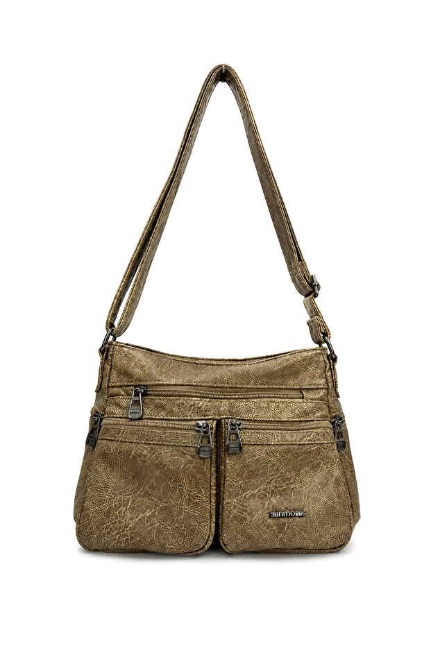 Faux Leather Multi-Pocket Women's Shoulder Bag Si-09