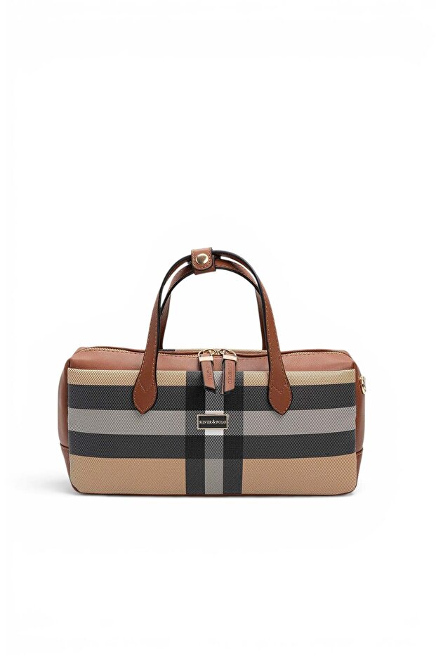 Beige - Tan Plaid Women's Handbag Sp1276