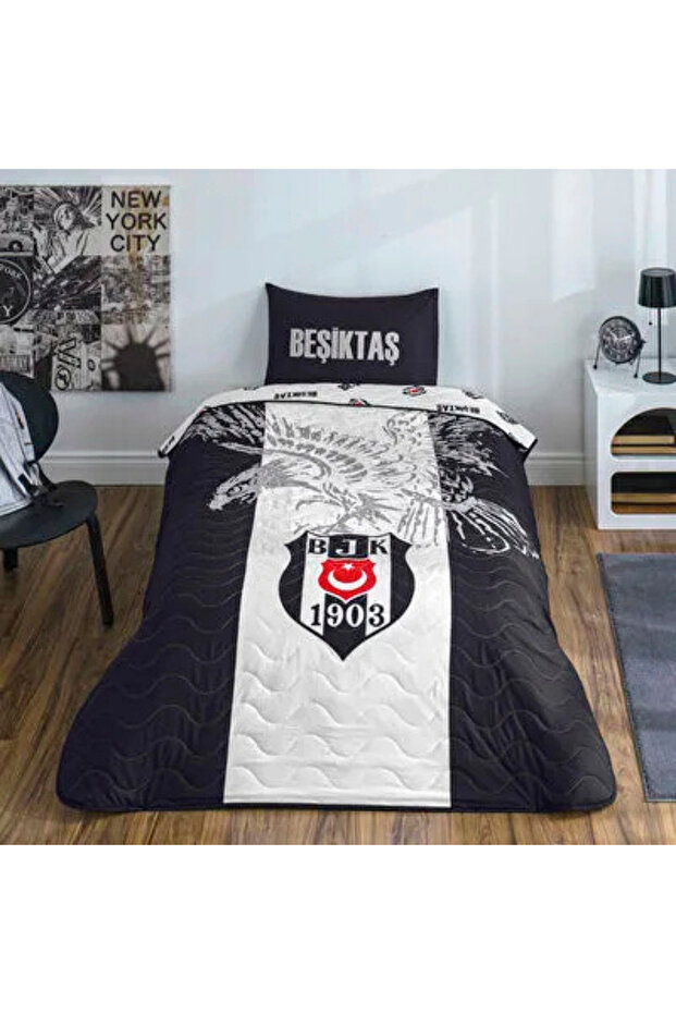 طقم غطاء سرير فردي مرخص من BJK Kartal