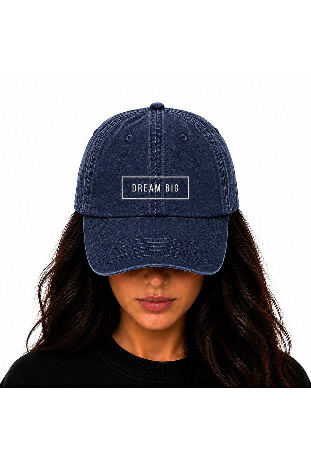 قبعة كلاسيكية مطرزة وقابلة للغسل (Dream Big) قبعة الأحلام الكبيرة