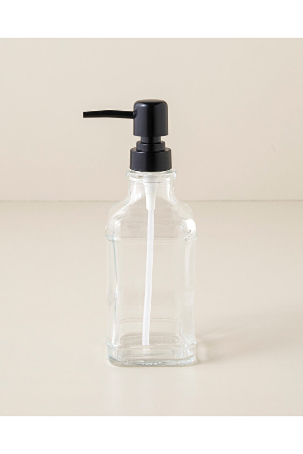 Karin Glass Bathroom Liquid Soap Dispenser 21 cm Transparent