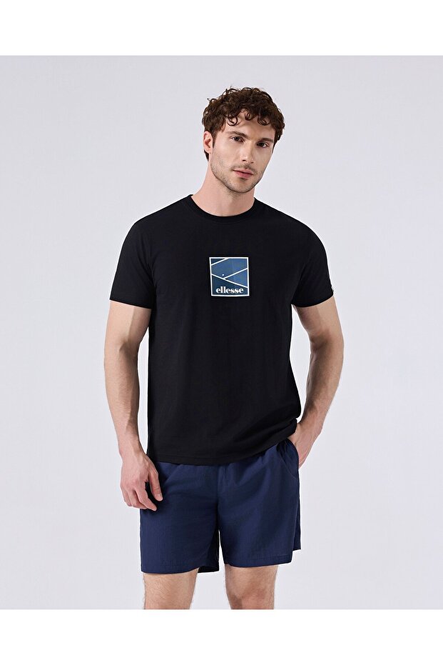 Printed Black Men's T-Shirt 6Sm5025