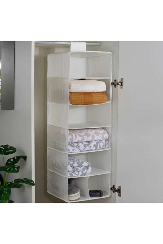 Ease 7-compartment Hanging Organizer 30x30x90cm - White