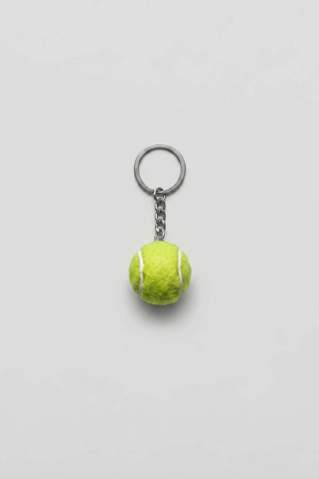Unisex Tennis Ball Keychain Green