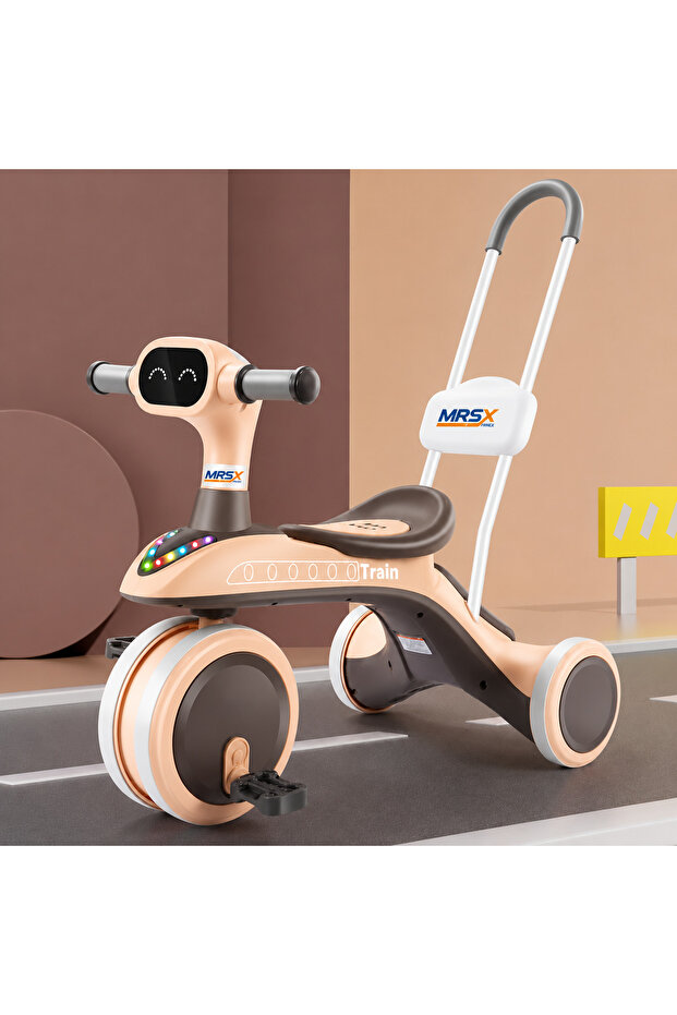 MRSX Kids Ride On Tricycle with Push Handle & LED Light