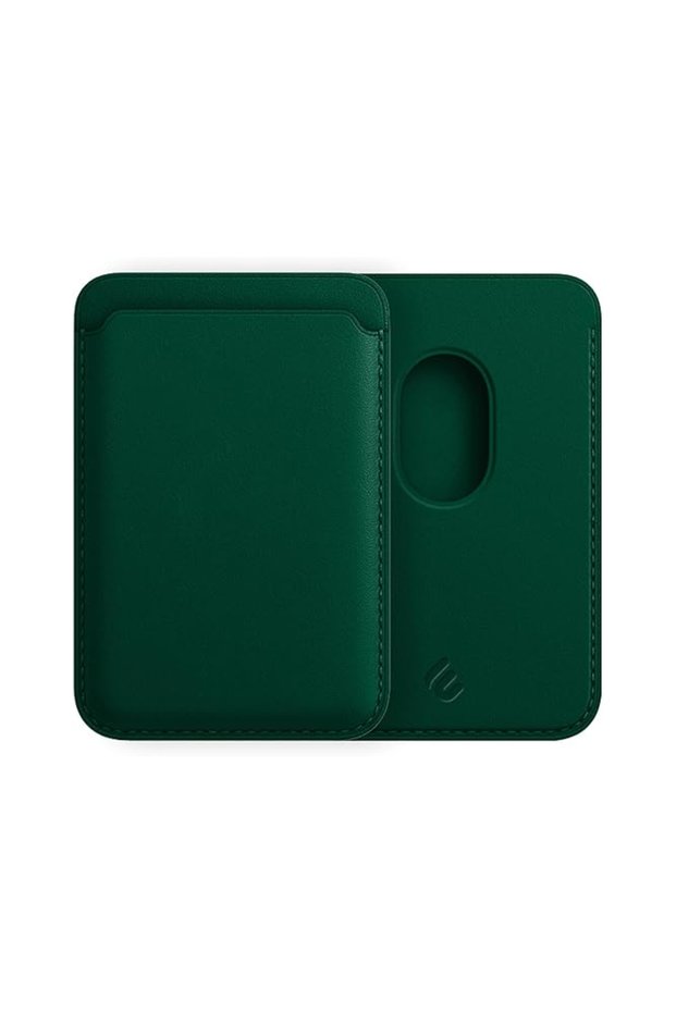 Magnetic Stand Magsafe Wallet Card Holder Genuine Leather Mechanism Card Holder Wallet iPhone Compatible Magsafe Wallet Card Holder Men's Automatic Smart Wallet Rfid Protected Credit Card Holder Tan
