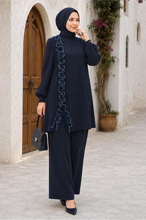 Firfir Detailed Pants Suit 20997