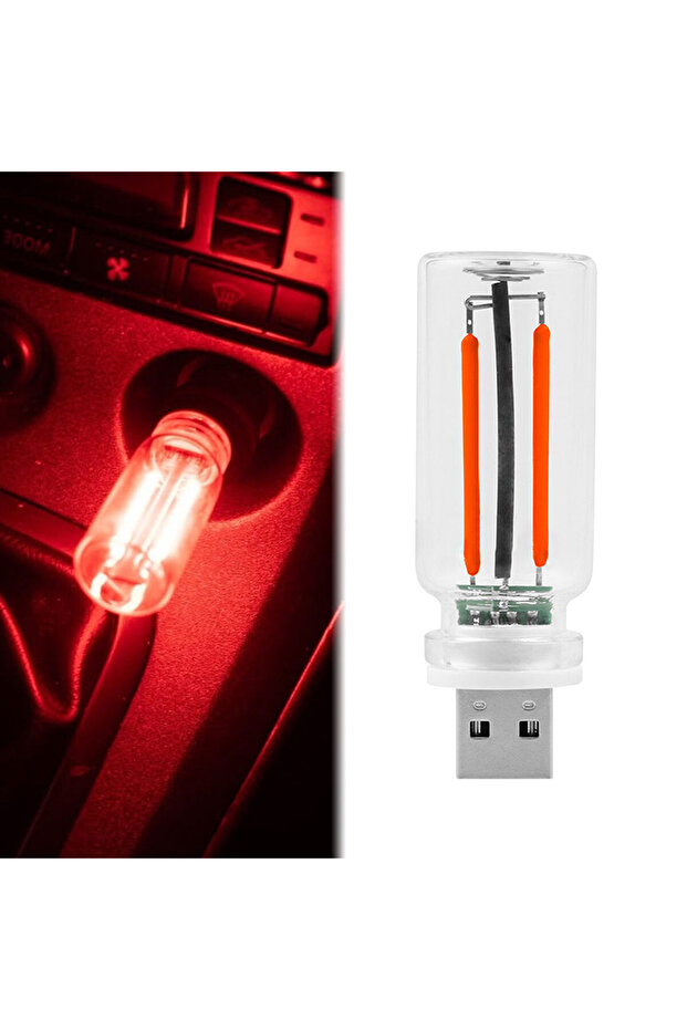 مصباح ليلي LED أحمر يعمل باللمس عبر USB، إضاءة جو، مصباح متوهج، مصباح LED بخيوط متوهجة