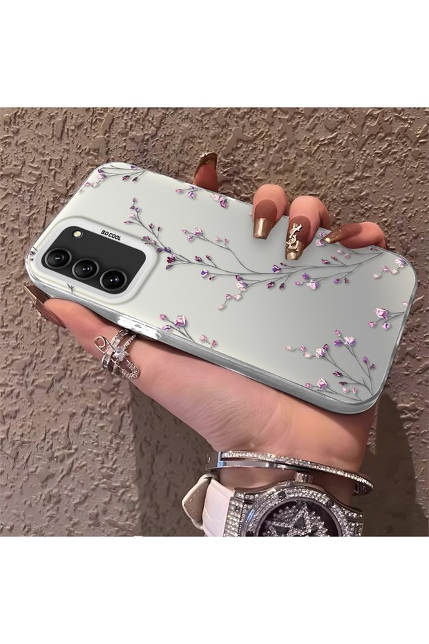 Samsung Galaxy S21 Fe Compatible Slim Branch Flower Case, Wear-Resistant Minimalist Mobile Phone Case