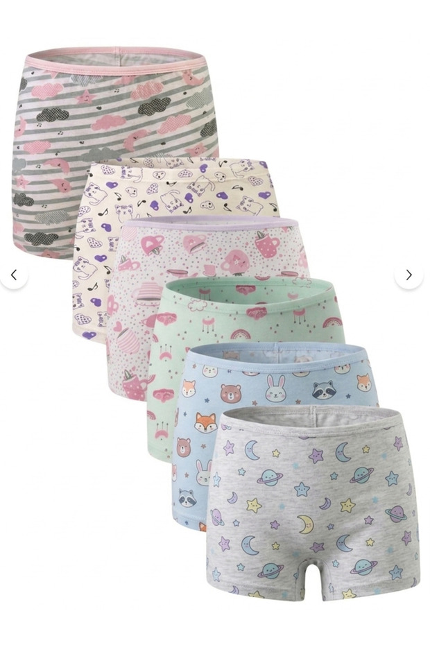 Girls' Boxer Shorts Economic Pack of 6
