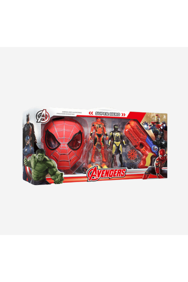 Super Hero Mask & Blaster Playset with Action Figures Ages 3+