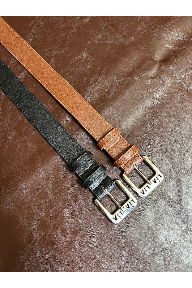 2-Pack Lend Lia Silver Model Buckle Jacket Belt Dress Belt Trouser Belt