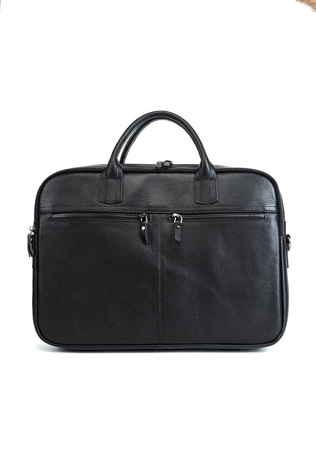 Genuine Leather Laptop Briefcase 15.6 with Multiple Compartments and Shoulder Strap