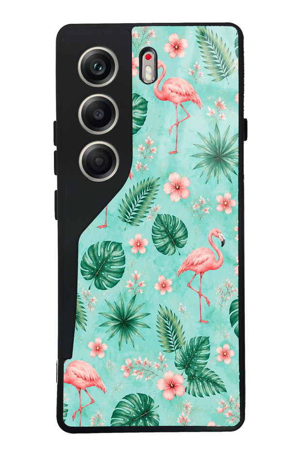 Tecno Camon 40 Tropical Flamingo Design Glossy Phone Case