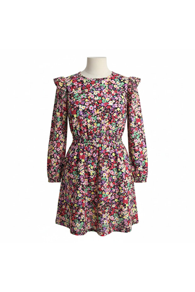 LEIGH TUCKER willow Kids Multi-Color Floral Long-Sleeve Ruff