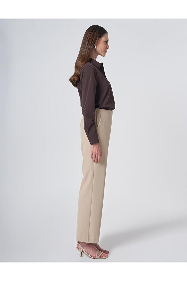 Basic Fabric Trousers Stone - 5