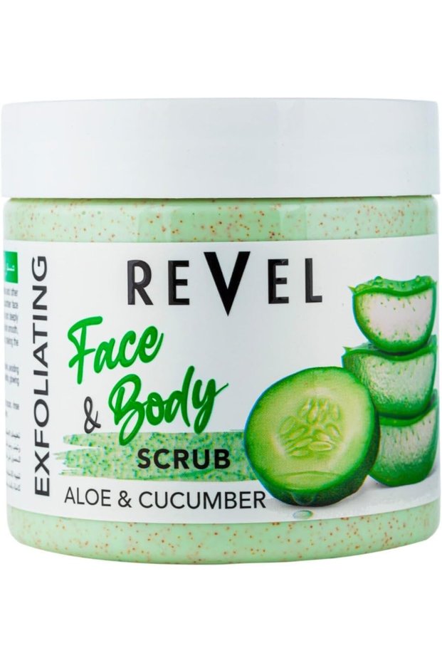 Beauty Care Aloe Vera & Cucumber Face & Body Scrub For Men & Women 475ml, Fruits Scrubber, Exfoliating, Help To Hydrate & Soothe Skin, Revitalized,Refreshed, Radiant Complexion, Skin Care