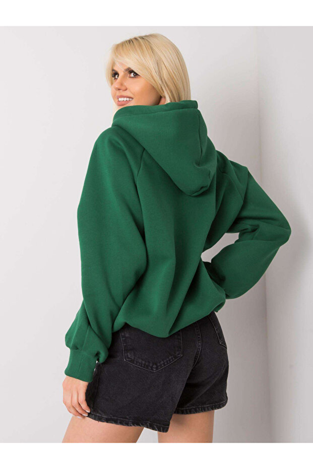 Hanorac Dama Maneca lunga, Imprimat, ex moda, Verde Casual