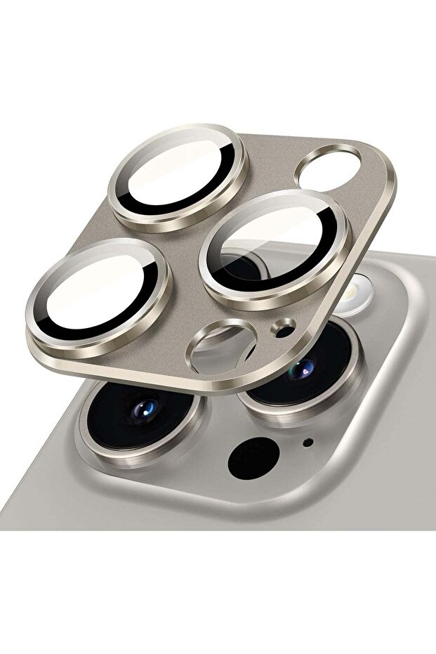 Camera Lens Protector for iPhone 15 Pro and 15 Pro Max, Natural Titanium