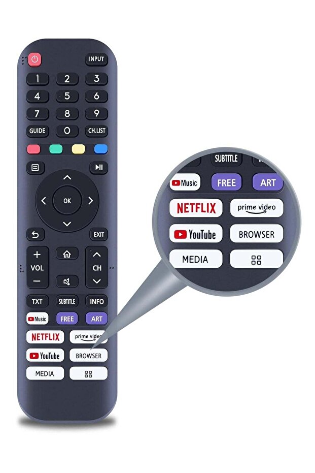 EN2J30H Remote Control Replacement for Hisense Vidaa Smart TVs – Compatible with 2020 Models
