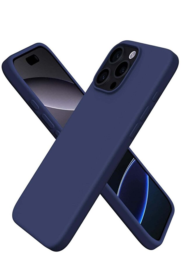 Premium Soft Liquid Silicone Case for iPhone 16 Pro Max – Silky and Soft Touch Series Full-Body Protective Bumper (Dark Blue)