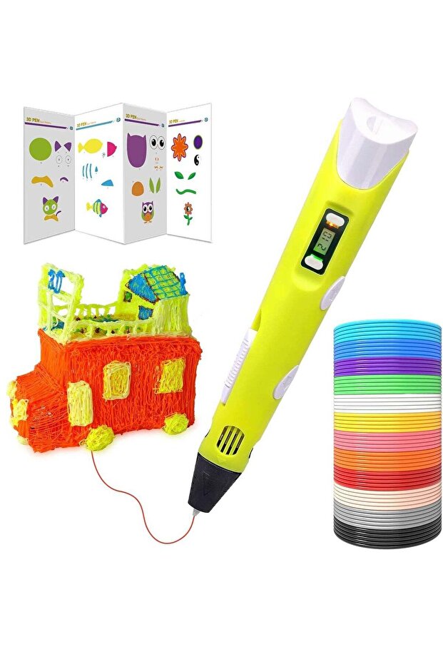 3D Printer Pen Set for Kids & Adults – 12 Colors 1.75mm PLA Filament, Ideal Gift, 02A Yellow