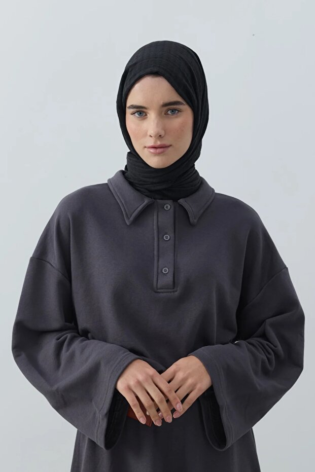 شال قطن من سلسلة ميستو باللون الأسود