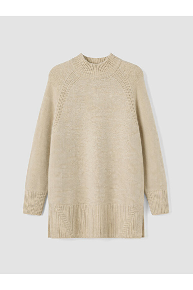 Half Turtleneck Oversize Women's Knitwear Tunic
