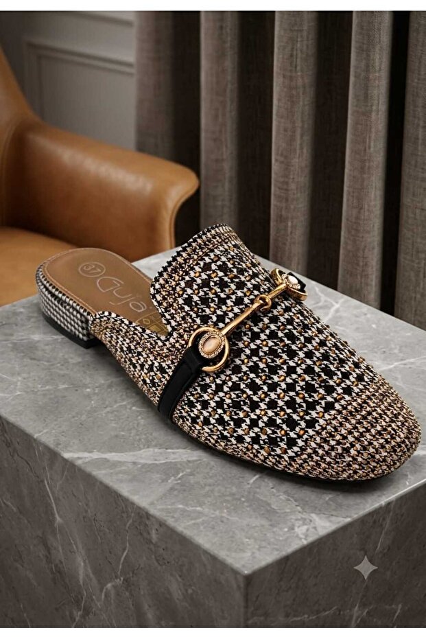 26Y467-12 Women's Stone Heeled Slippers