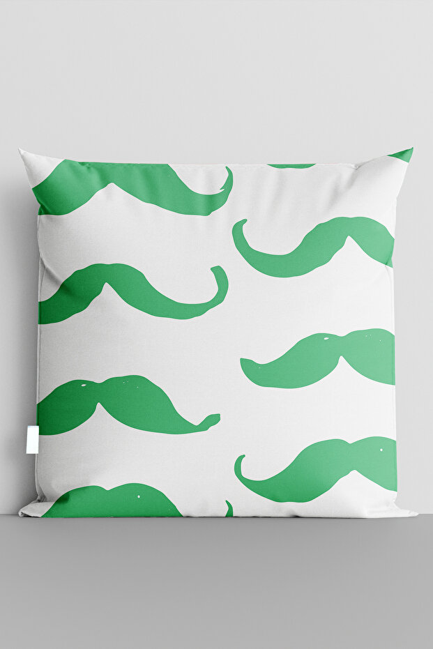 غطاء وسادة مطبوع رقميًا على الوجهين من Green Mustaches - 6404