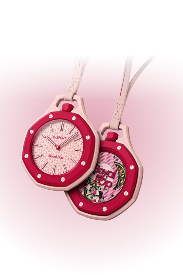 Boyal Pap Clock Design Leather Strap Bag Accessory and Keychain