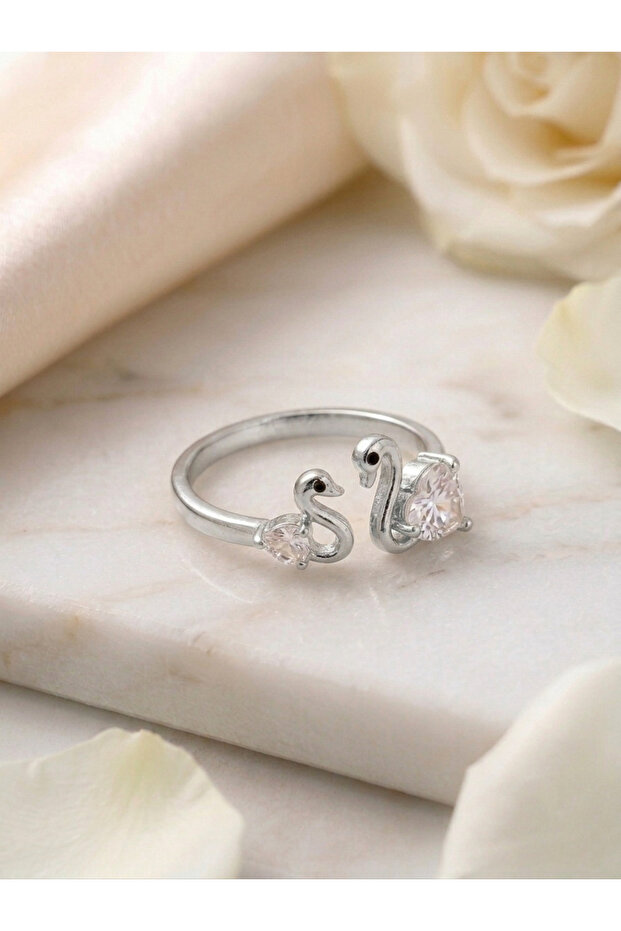 Women's Zircon Stone Swan Model Ring