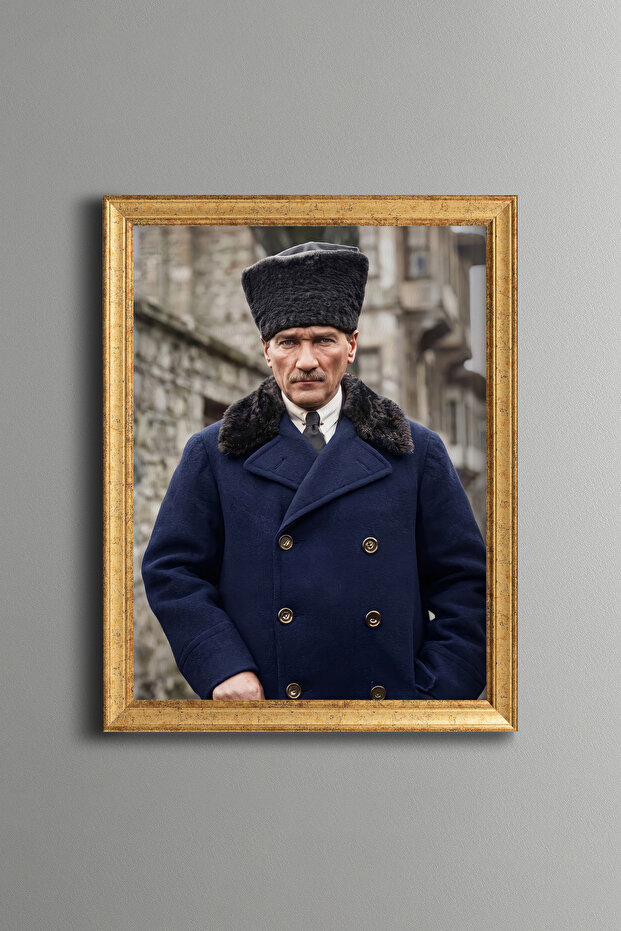 Mustafa Kemal Atatürk - Vintage Patterned Painting - Fine Model