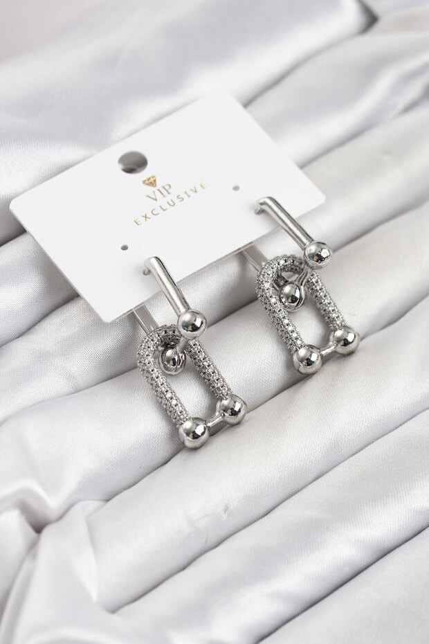 Silver Color Vip Series Tifani Zircon Stone Women's Earrings