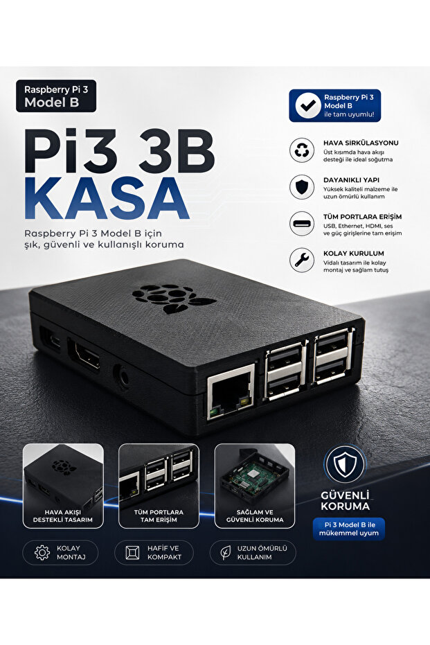 Raspberry Pi 3 / 3B Protective Case – Fully Compatible, Ventilated