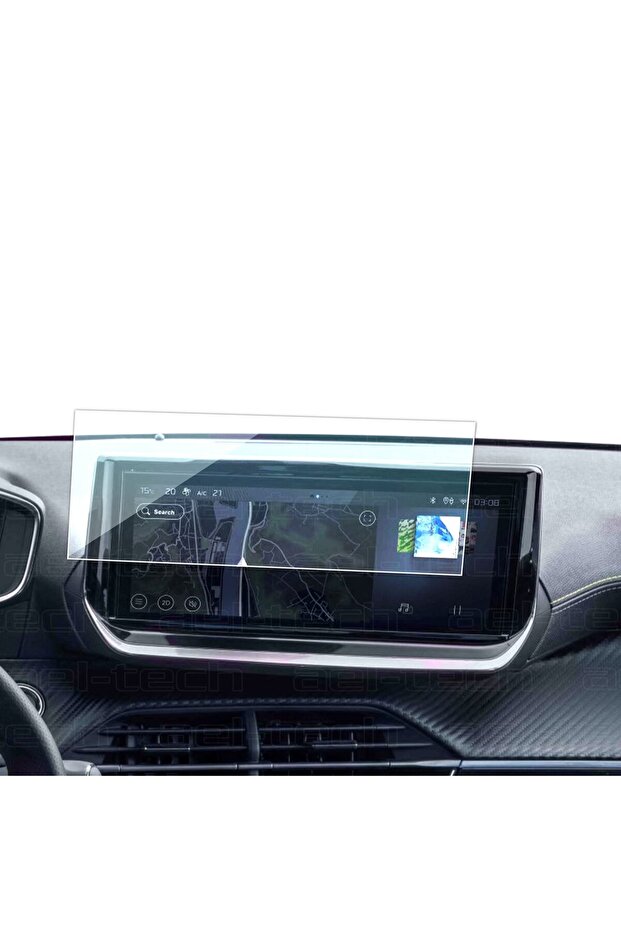 واقي شاشة نانو 9h متوافق مع نظام الملاحة مقاس 10 بوصات لسيارة بيجو 208