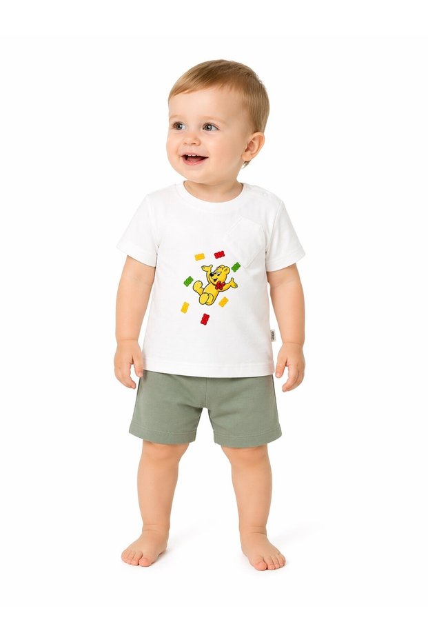 Baby T-Shirt Shorts Set Khaki Boys