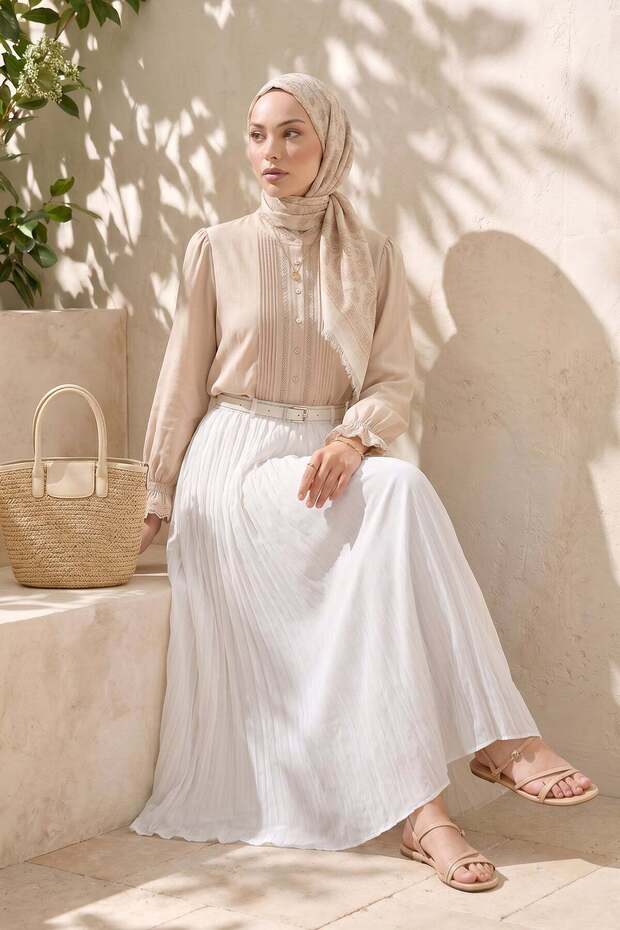 Lined Skirt 260148 - White