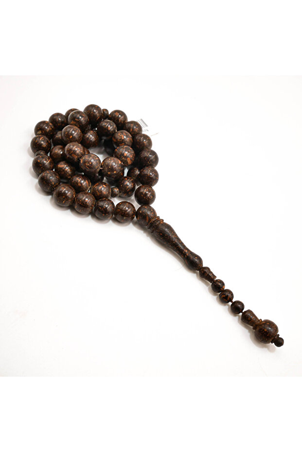 Qirfa (Cinnamon Wood) Rosary 45 Beads 10mm Dark Brown Prayer Beads 36g with Brown Cord Tassel