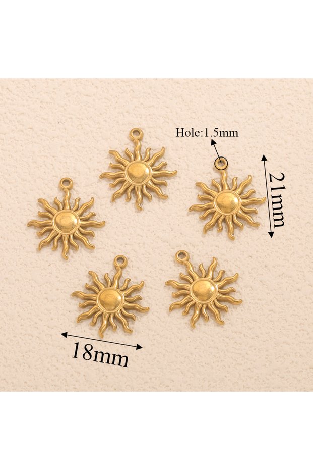 Z2324GA 5pcs stainless steel Sun Sunlight Charms for Jewelry Connectors Earrings Making Supplies DIY