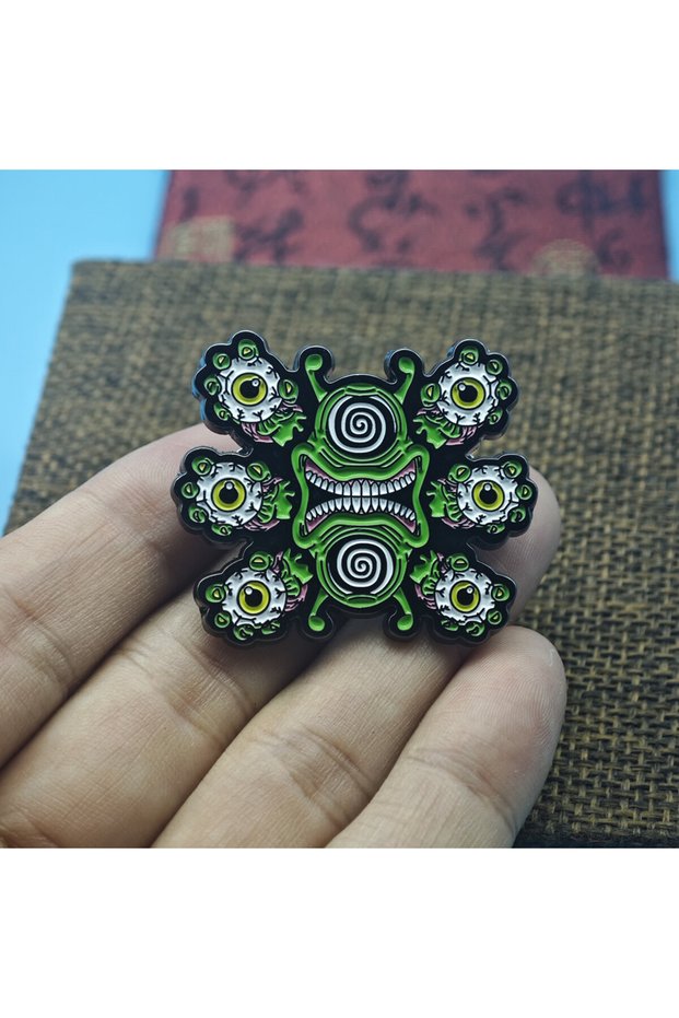 Six Alien Eyeball Funny Alien Eyeball Badge Music Album Inspiration Enamel Pin Creepy Gothic Jewelry