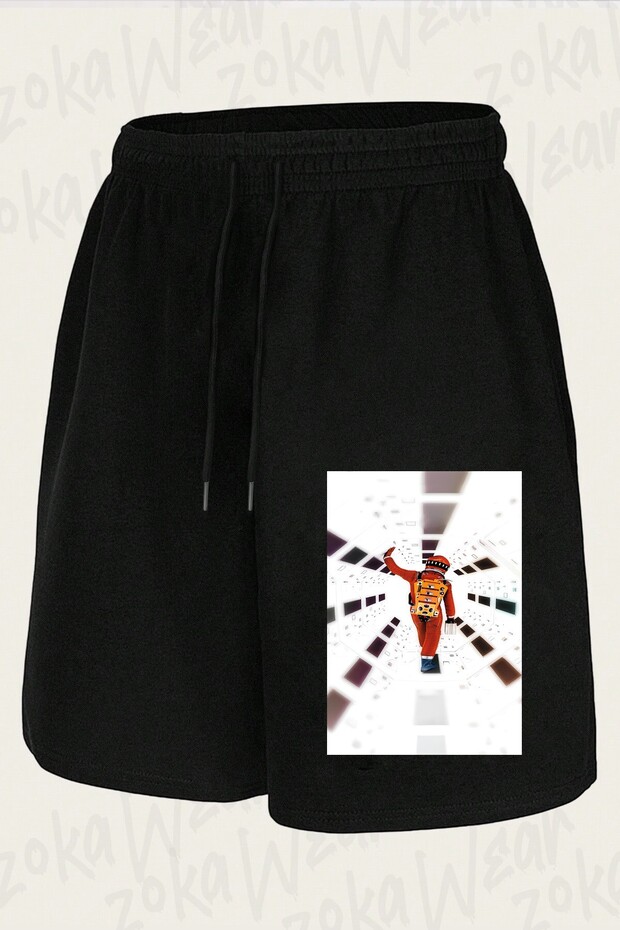 Unisex 2001 One Space Destani Design Printed Shorts