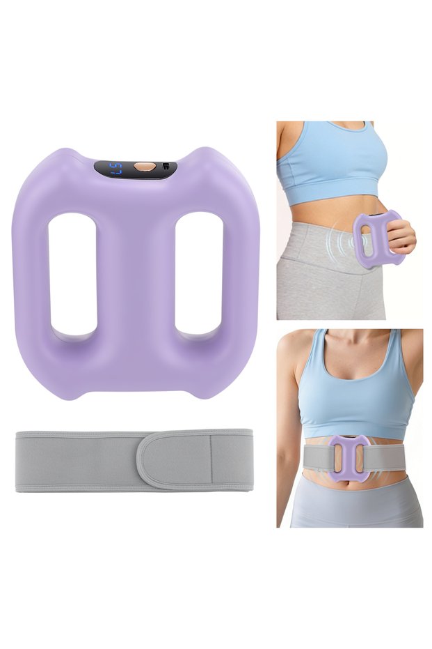 PURPLE Portable Vibration Dual-Ring Fascia Massager with Belt, Fat Loss, Body Slimming, Fat-Burning,