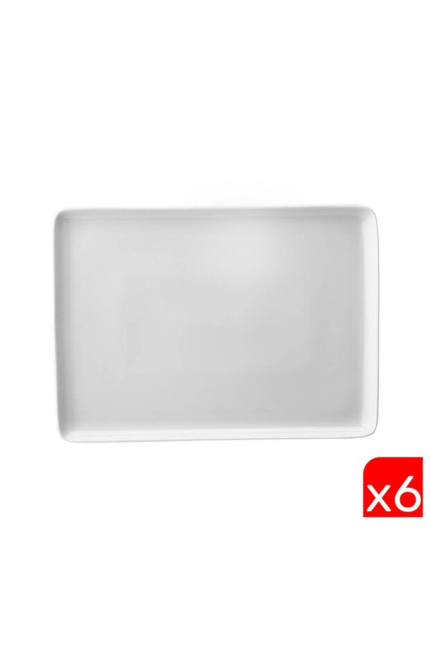 Rectangular Plate 18X13Cm Off-White Set of 6 Tan18X13Du00