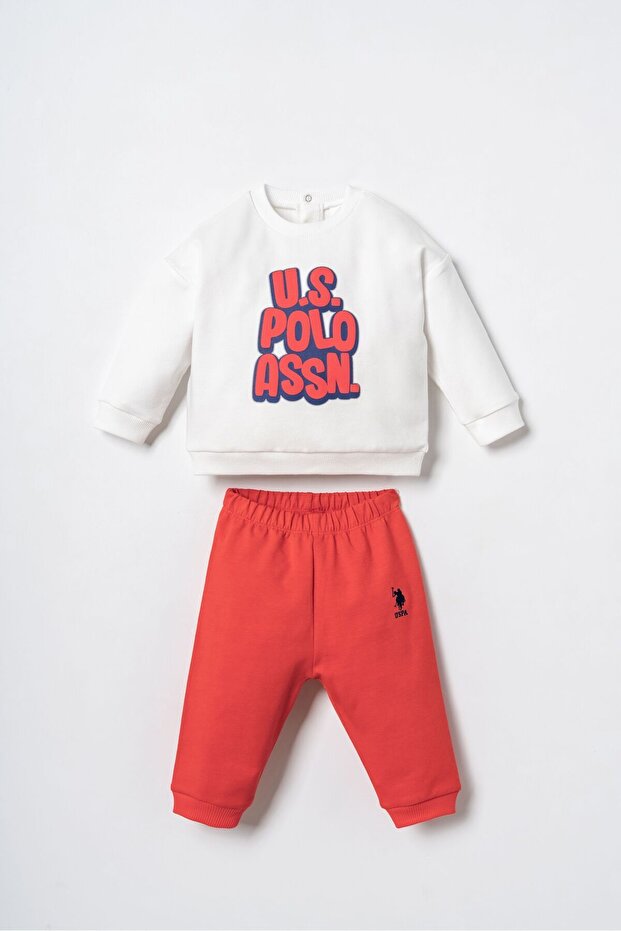 Baby Boy Printed White Long Sleeve Pajama Set Usb3173-C-V1
