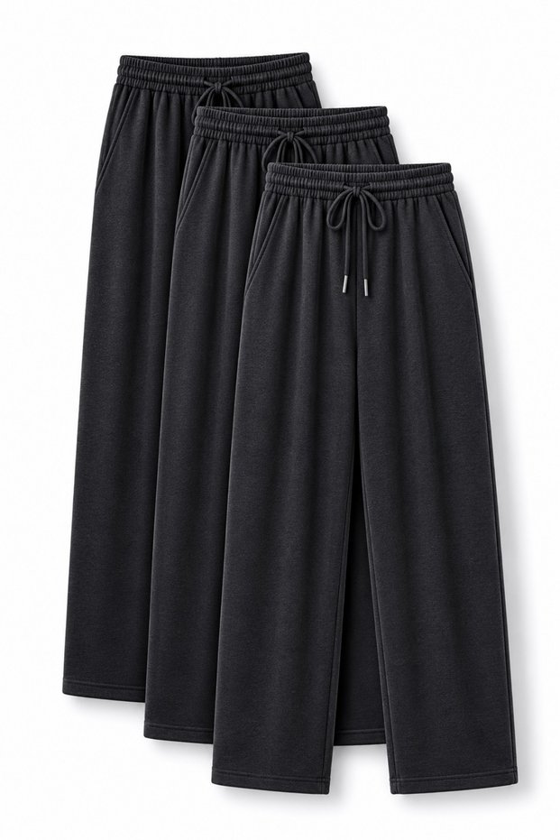 Set of 3/Pack Unisex Men'S/Women's Regular Fit/Comfortable Cut/Comfortable Fit Multi-Color Pipe/Straight Leg Sweatpants