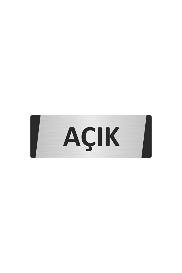 Open Metal Warning Sign 5X20 cm Silver Color