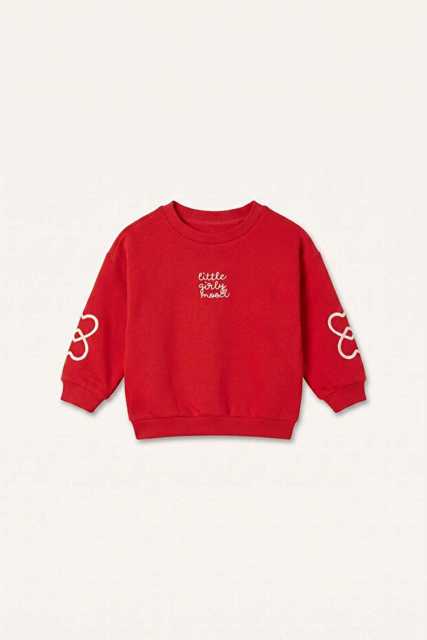 Crew Neck Printed Thick Sweatshirt Fabric Sweatshirt Baby Girl I0896A526Au