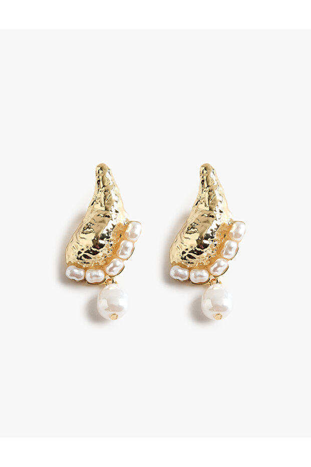 Pearl Detailed Abstract Earrings